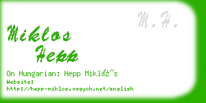 miklos hepp business card